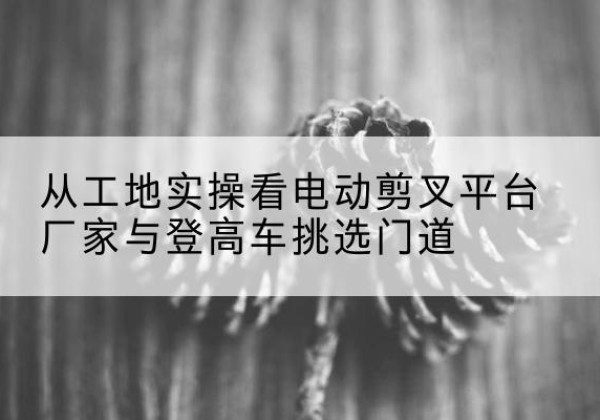 平桥电动剪叉升降平台厂家-从工地实操看电动剪叉平台厂家与登高车挑选门道